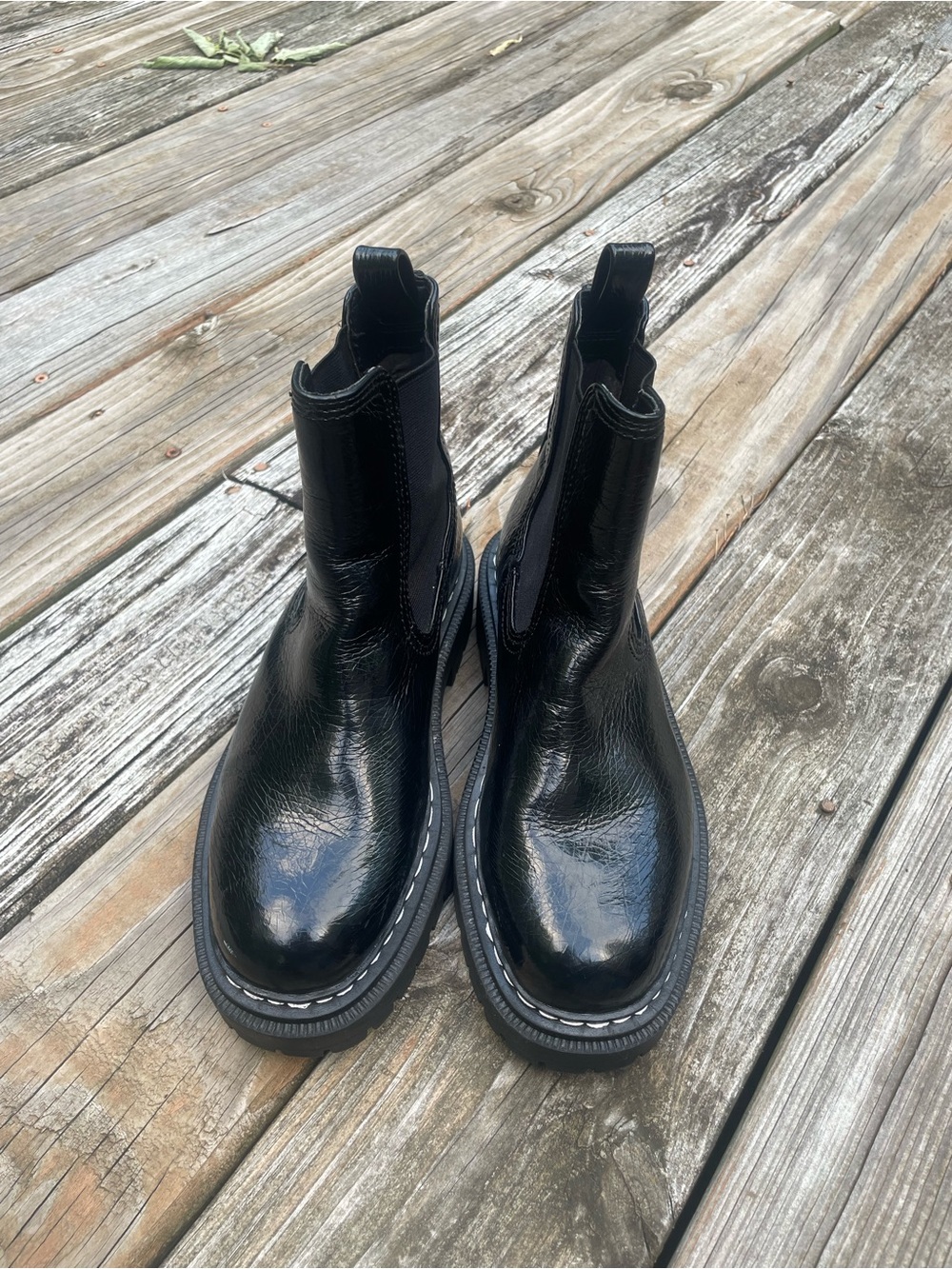 Circus by Sam Edelman Black Patent Chelsea Ankle Boots